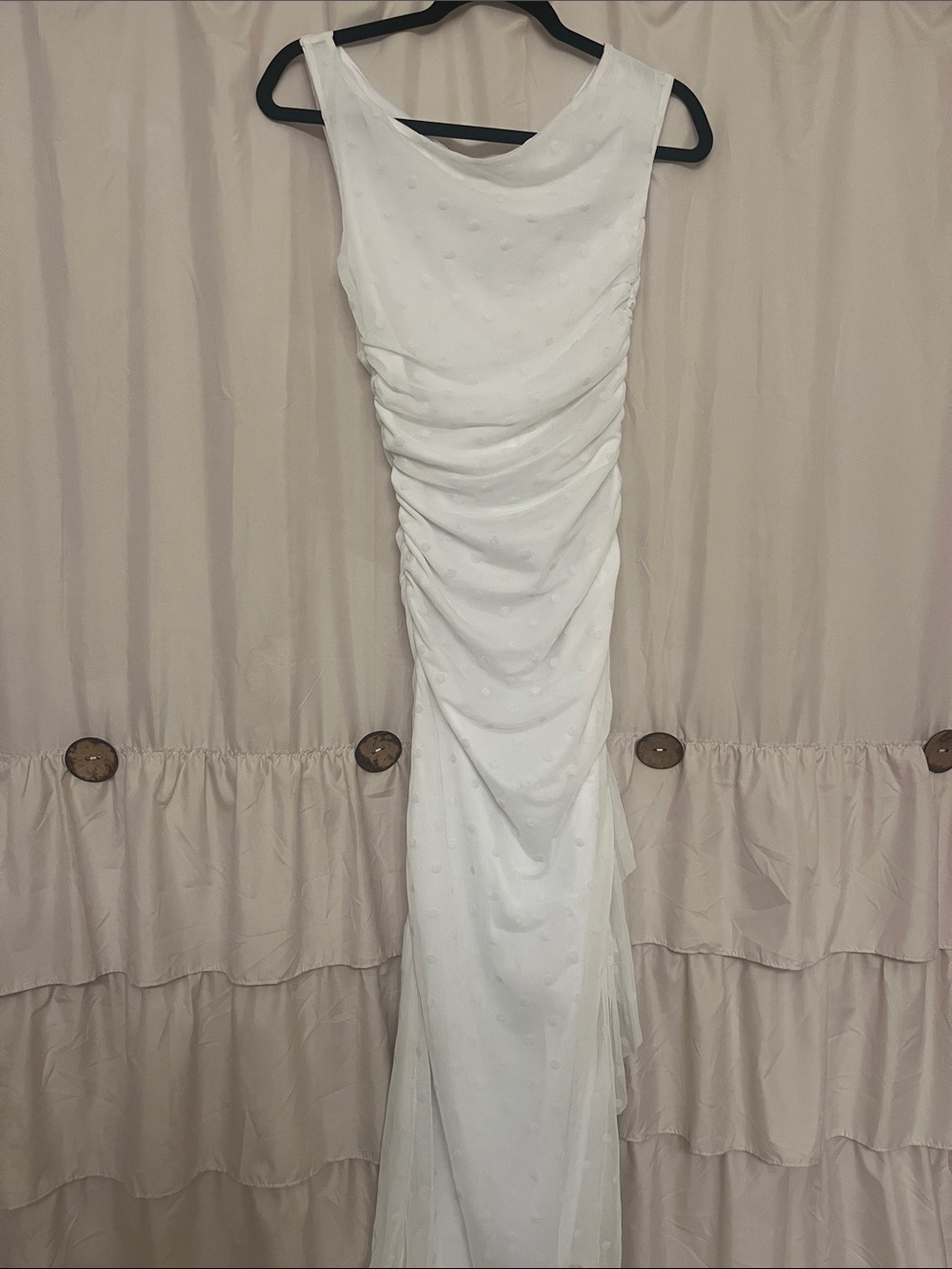 Altar'd State White Sleeveless Ruched Maxi Dress